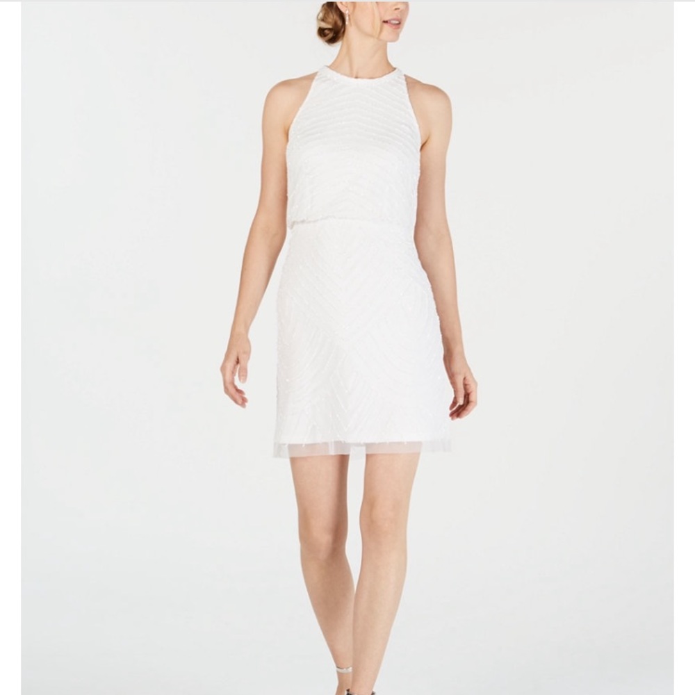 Emblished Blouson Sheath Dress